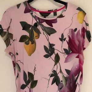 Ted Baker London lemon and floral print tshirt